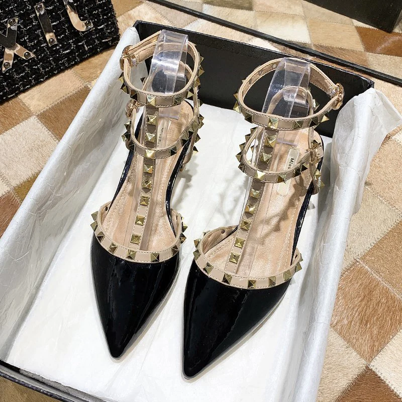 Women’s Studded Pointed Toe Low Heels