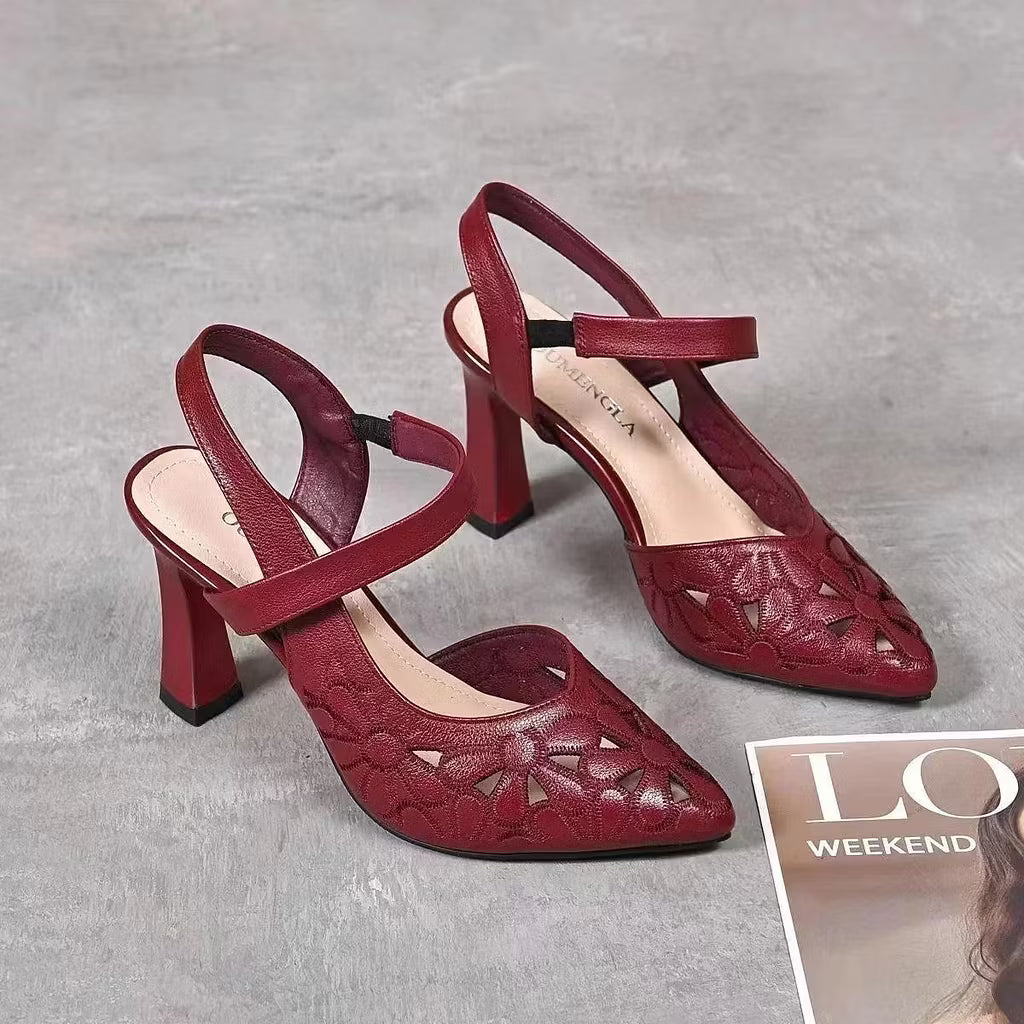 Women’s Soft-Leather Comfort Arch Support Heels